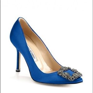 Cobalt Blue Satin Pumps